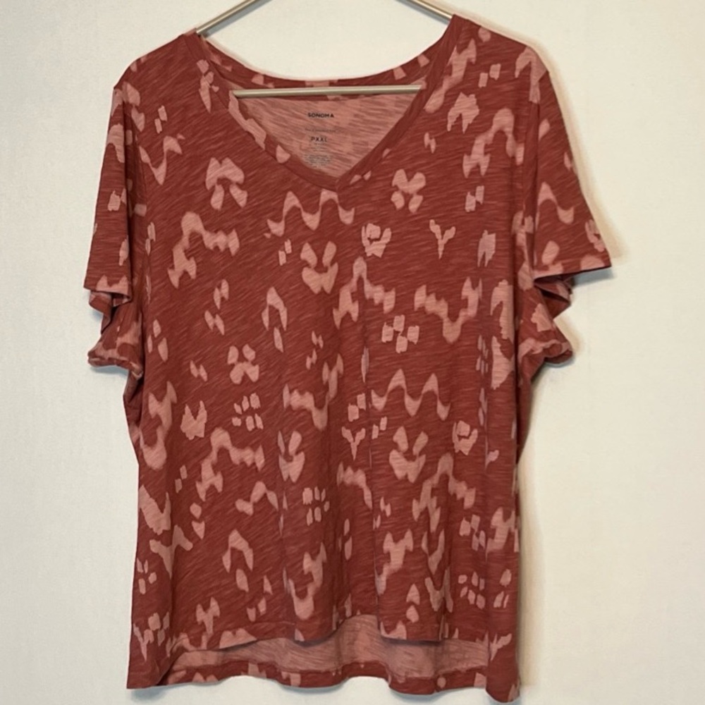 Sonoma Size PXXL The Everyday Tee Womens V Neck Short Sleeve Top.